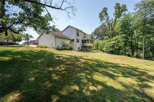24 Heather Cir, Washington, WV 26181 - view of grassy yard featuring a sunroom