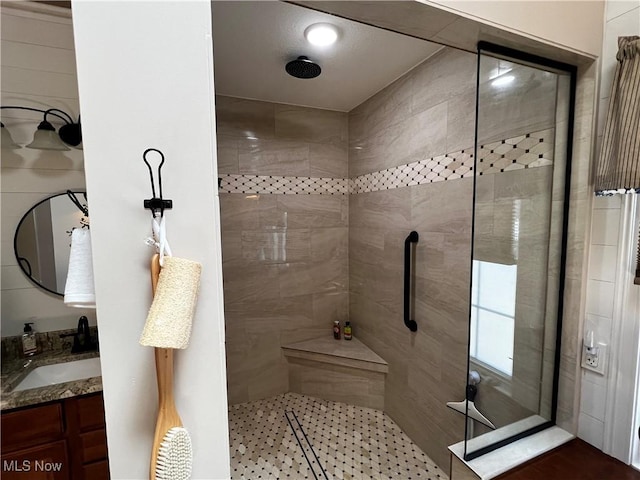 660 Rustic Knoll Dr, Kent, OH 44240 - full bathroom featuring tiled shower and vanity