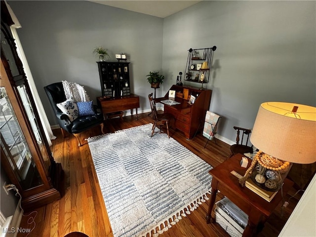 660 Rustic Knoll Dr, Kent, OH 44240 - sitting room with baseboards and wood finished floors