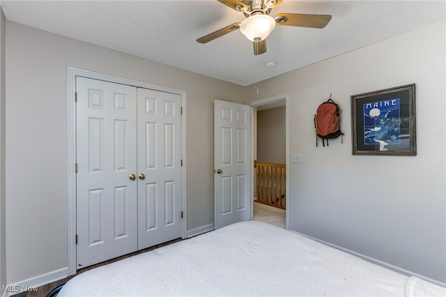 1648 E Turkey Run Dr, Newark, OH 43055 - bedroom featuring a closet, a ceiling fan, and carpet