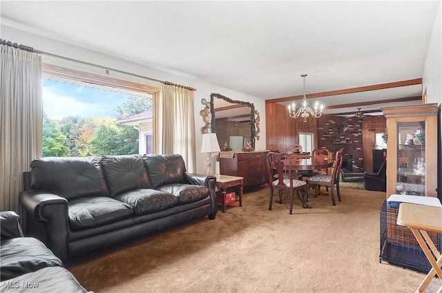 136 N Chillicothe Rd, Aurora, OH 44202 - living area with a chandelier and light carpet