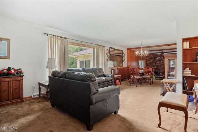 136 N Chillicothe Rd, Aurora, OH 44202 - living area featuring a chandelier and carpet