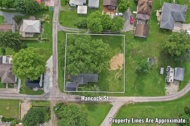 201 Hancock St, Woodsfield, OH 43793 - aerial view of residential area featuring property parcel outlined