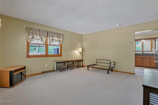 201 Hancock St, Woodsfield, OH 43793 - living area featuring light colored carpet and baseboards
