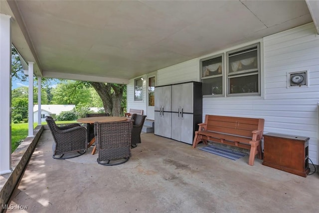 201 Hancock St, Woodsfield, OH 43793 - view of patio featuring outdoor dining space