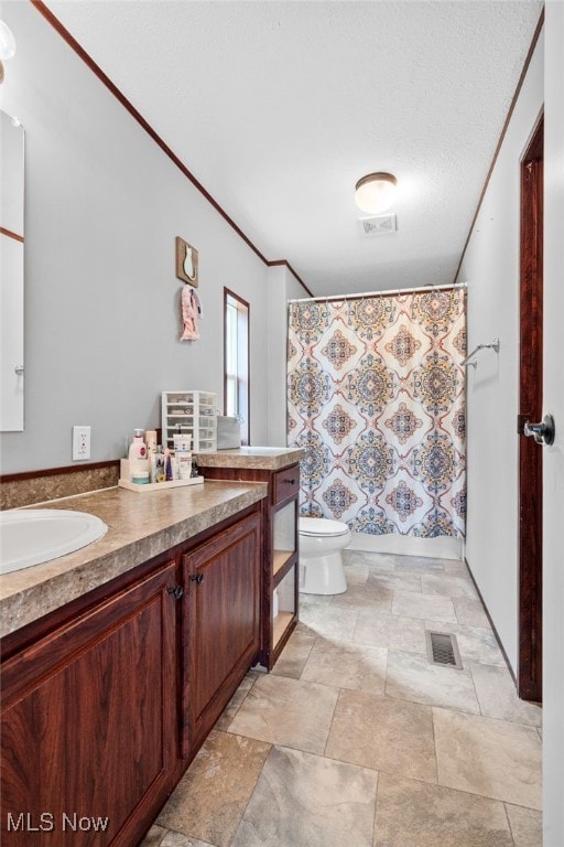 1467 Notman Rd, Deerfield, OH 44411 - bathroom with vanity, a shower with shower curtain, and stone finish floors