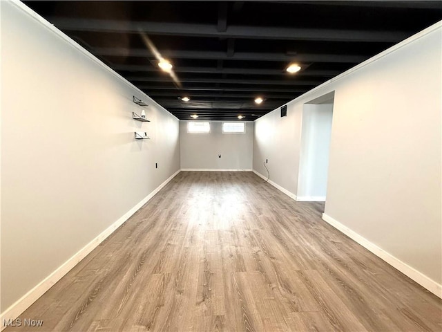 21571 Ball Ave, Euclid, OH 44123 - below grade area with wood finished floors and baseboards