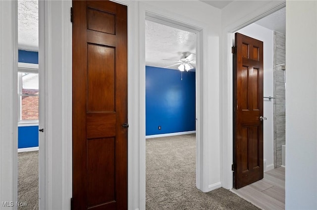 1835 Rockefeller Rd, Wickliffe, OH 44092 - hallway featuring light colored carpet and a textured ceiling