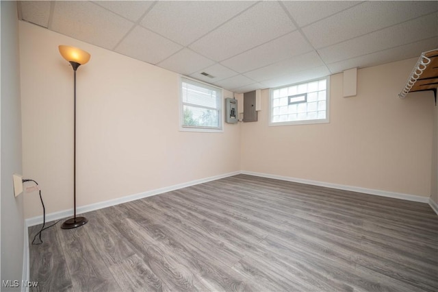 2835 Hallock Young Rd SW, Warren, OH 44481 - below grade area with wood finished floors and a drop ceiling