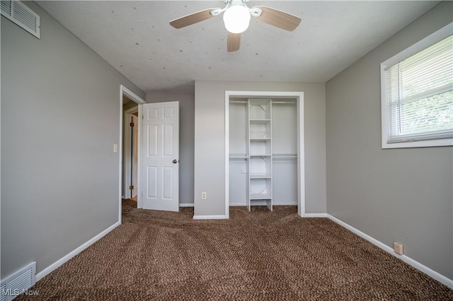 2835 Hallock Young Rd SW, Warren, OH 44481 - unfurnished bedroom with carpet flooring, a closet, and a ceiling fan