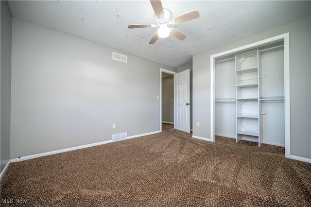 2835 Hallock Young Rd SW, Warren, OH 44481 - unfurnished bedroom with carpet flooring, a closet, and a ceiling fan