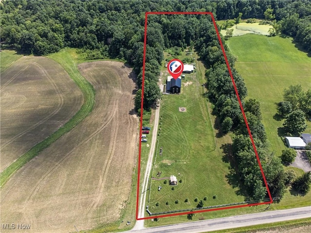 10770 W W Salem Rd, West Salem, OH 44287 - overview of rural landscape featuring property boundaries highlighted
