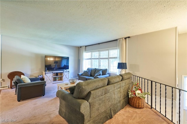 2948 Robin Hill Ln, Mogadore, OH 44260 - carpeted living room with a textured ceiling