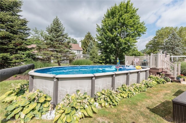 6252 Pebblebrook Ln, North Olmsted, OH 44070 - outdoor pool with a wooden deck