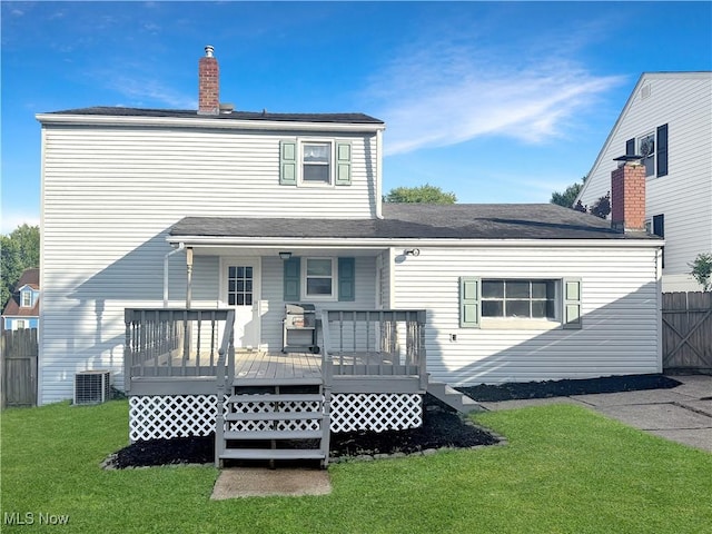 1209 Courtland Rd, Weirton, WV 26062 - back of property featuring a chimney and a deck