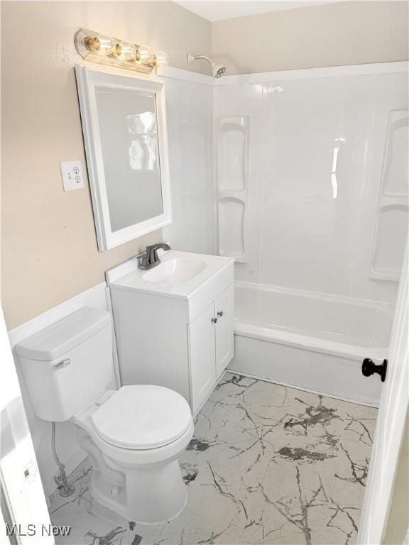 1209 Courtland Rd, Weirton, WV 26062 - full bathroom with marble finish floors, vanity, and tub / shower combination