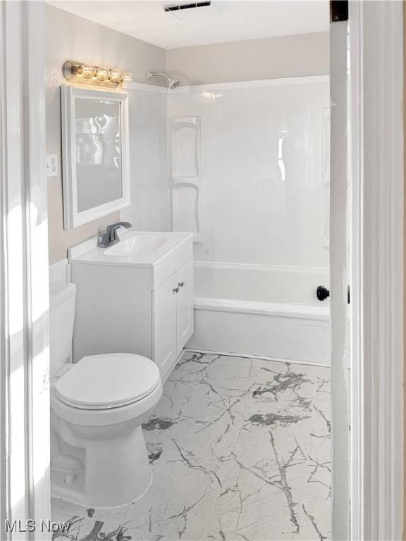 1209 Courtland Rd, Weirton, WV 26062 - full bath with marble look tiles, vanity, and  shower combination