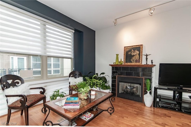 12591 Larchmere Blvd Unit W-6, Cleveland, OH 44120 - living area with a fireplace and wood finished floors