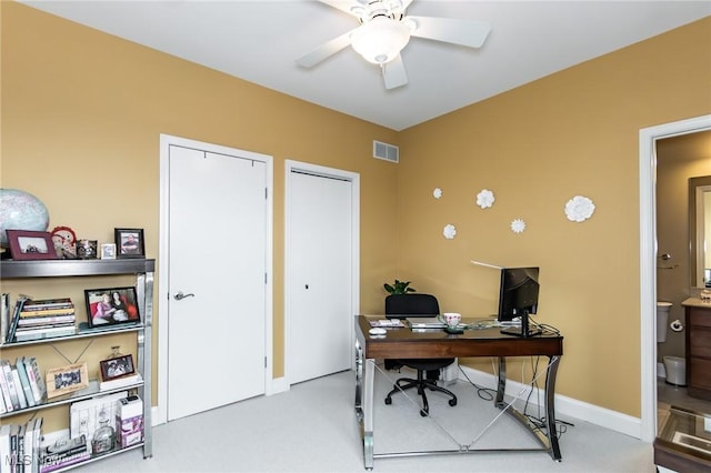 12591 Larchmere Blvd Unit W-6, Cleveland, OH 44120 - office featuring carpet flooring and a ceiling fan