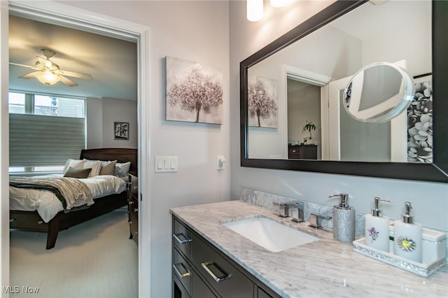 12591 Larchmere Blvd Unit W-6, Cleveland, OH 44120 - ensuite bathroom featuring vanity and a ceiling fan