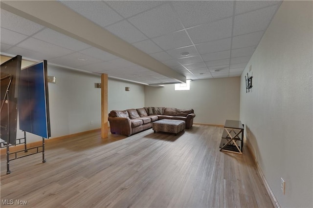 230 Clingan Rd, Struthers, OH 44471 - living area featuring a paneled ceiling and wood finished floors