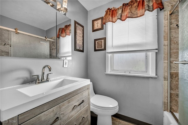 24850 Shoreview Ave, Euclid, OH 44123 - full bathroom featuring vanity and combined bath / shower with glass door