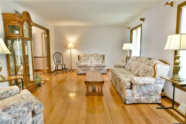 8518 Four Seasons Trl, Poland, OH 44514 - living area featuring wood finished floors and baseboards