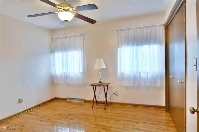 8518 Four Seasons Trl, Poland, OH 44514 - unfurnished room with light wood finished floors and a ceiling fan