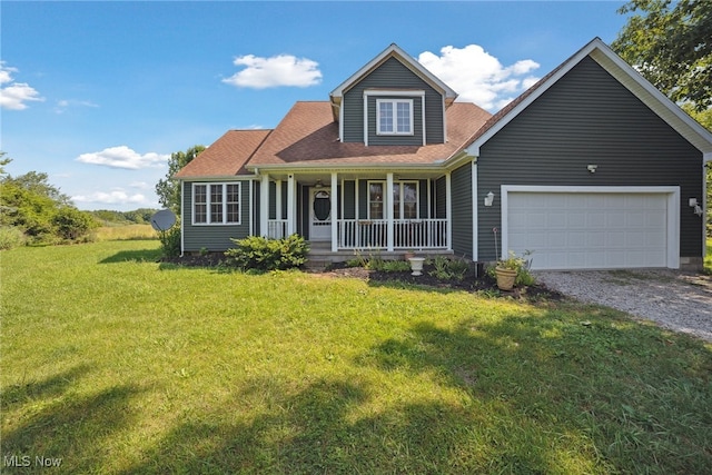 3823 Kyle Rd, Dorset, OH 44032 - view of front of property featuring covered porch, driveway, a front yard, and a garage