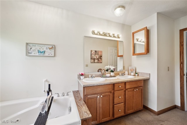 3823 Kyle Rd, Dorset, OH 44032 - bathroom featuring double vanity and a jetted tub