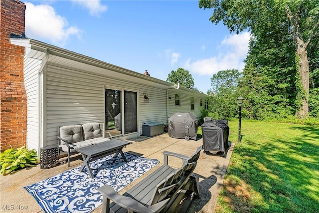 300 Chatham Dr, Aurora, OH 44202 - view of patio / terrace featuring grilling area and an outdoor living space