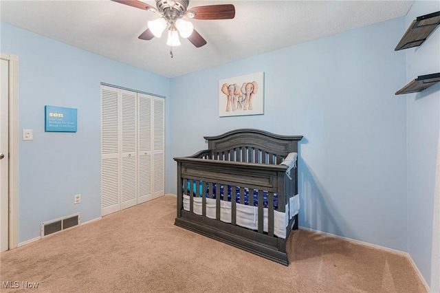 300 Chatham Dr, Aurora, OH 44202 - bedroom featuring carpet flooring, a closet, and ceiling fan
