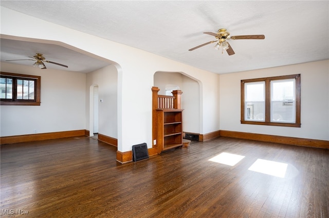 289-2891/2 E Baird Ave, Barberton, OH 44203 - unfurnished room with a ceiling fan and wood finished floors