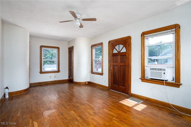 289-2891/2 E Baird Ave, Barberton, OH 44203 - entryway featuring hardwood / wood-style floors, cooling unit, and a ceiling fan