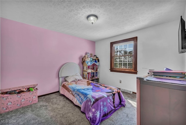 9827 Akron Rd, Rittman, OH 44270 - carpeted bedroom with a textured ceiling and baseboards