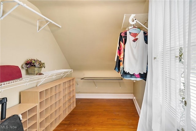 6100 Glenwood Ave, Boardman, OH 44512 - spacious closet featuring wood finished floors and vaulted ceiling