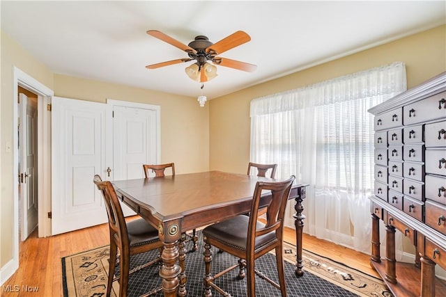 6100 Glenwood Ave, Boardman, OH 44512 - dining area with ceiling fan and light wood-type flooring