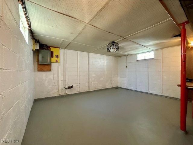 3109 Latimer Ave, Ashtabula, OH 44004 - basement with electric panel and concrete block wall