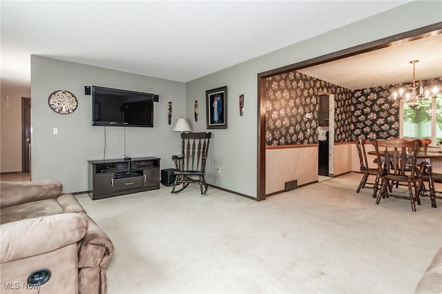 751 Bacon Rd, Oh, OH 44077 - living room with a chandelier and light carpet