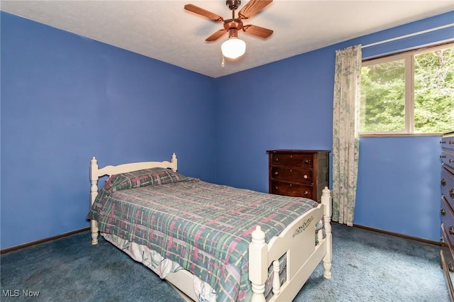 751 Bacon Rd, Oh, OH 44077 - carpeted bedroom with baseboards and a ceiling fan