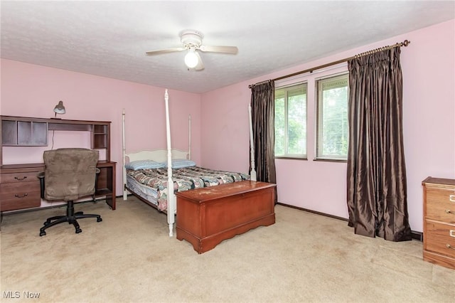 751 Bacon Rd, Oh, OH 44077 - bedroom with light colored carpet and ceiling fan