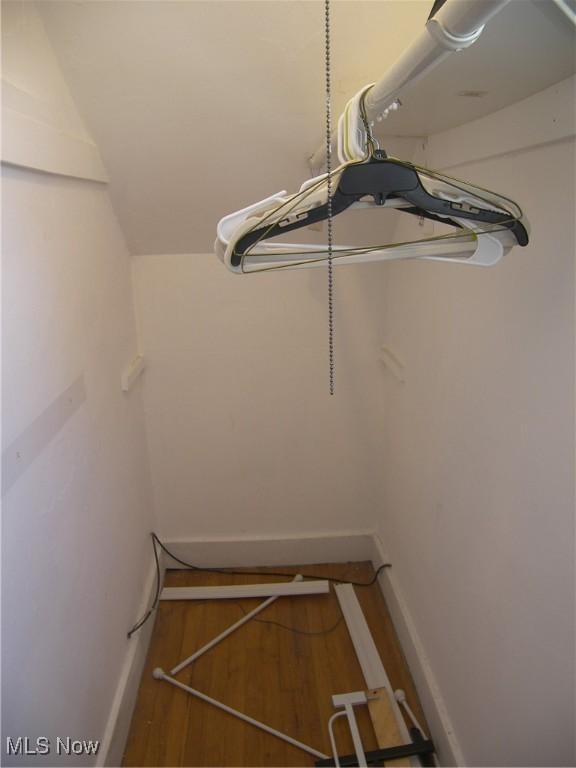 24 E 220th St E, Euclid, OH 44123 - spacious closet with lofted ceiling and wood finished floors