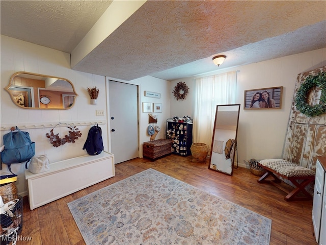 14003 Highview Dr, Dalton, OH 44618 - living area featuring a textured ceiling and wood finished floors