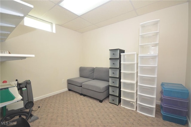 4909 Garnet Cir, Stow, OH 44224 - carpeted office space with a paneled ceiling and baseboards