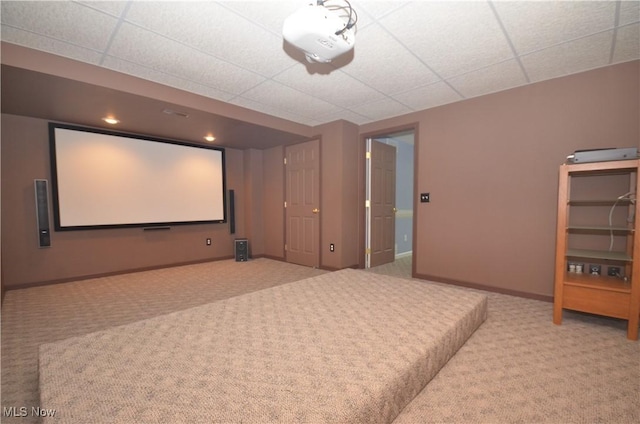 4909 Garnet Cir, Stow, OH 44224 - carpeted home theater with a drop ceiling
