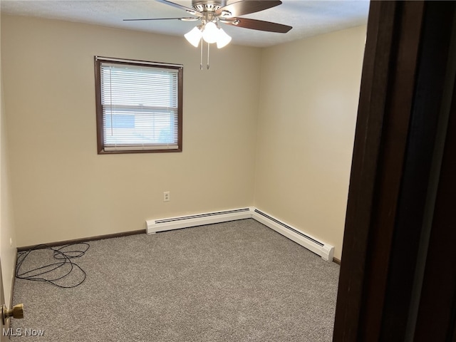 862 Cook Ave, Youngstown, OH 44512 - spare room featuring carpet, a ceiling fan, and baseboard heating