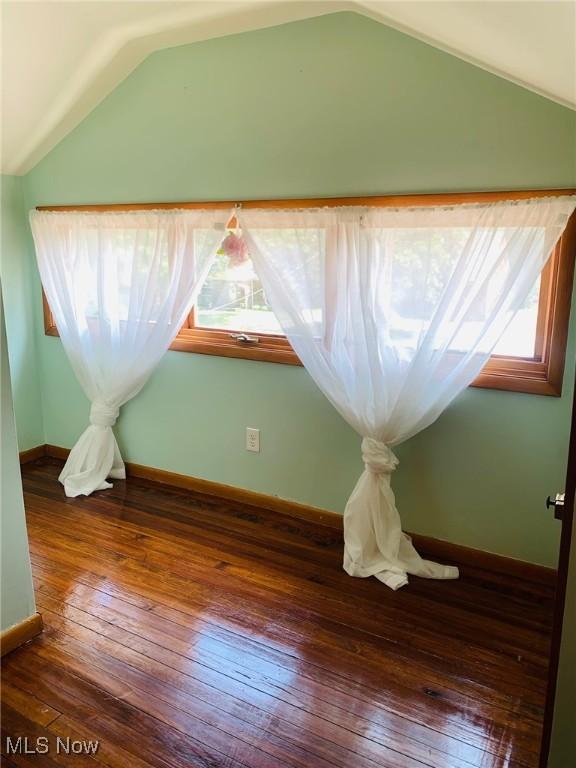 1528 Felton Rd, South Euclid, OH 44121 - additional living space featuring dark wood-type flooring and lofted ceiling