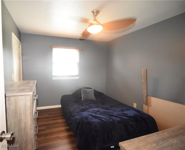 307 Crimson Cir, Campbell, OH 44405 - bedroom with dark wood-style flooring and ceiling fan