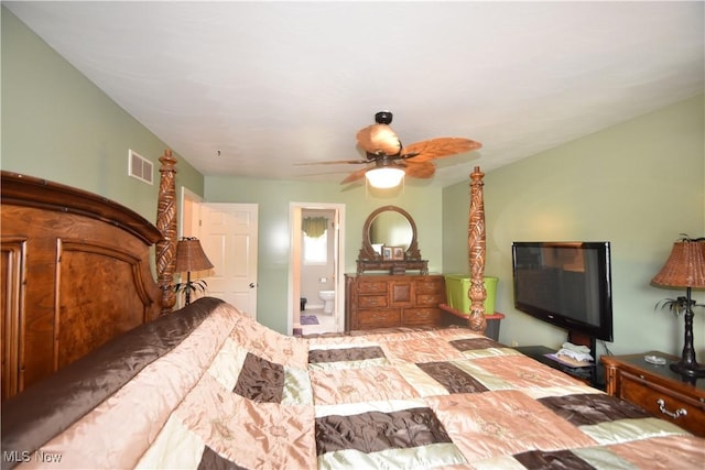 307 Crimson Cir, Campbell, OH 44405 - bedroom featuring ensuite bathroom and a ceiling fan