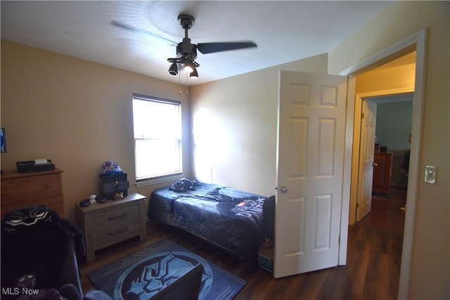 307 Crimson Cir, Campbell, OH 44405 - bedroom with wood finished floors and ceiling fan